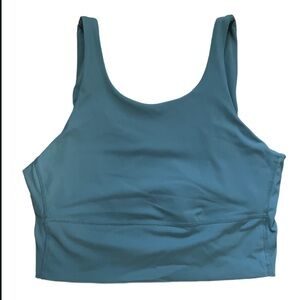 CRZ YOGA Blue high neck longline sports bra V-back Crop Tank Top Women’s size M